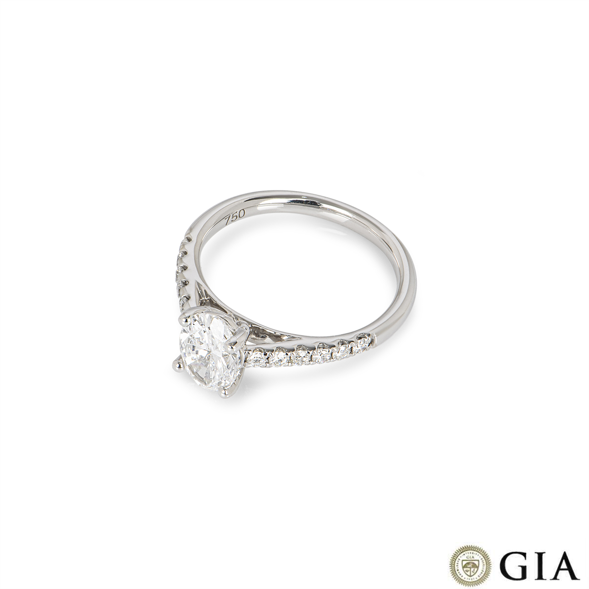 White Gold Oval Cut Diamond Ring 1.00ct D/SI1